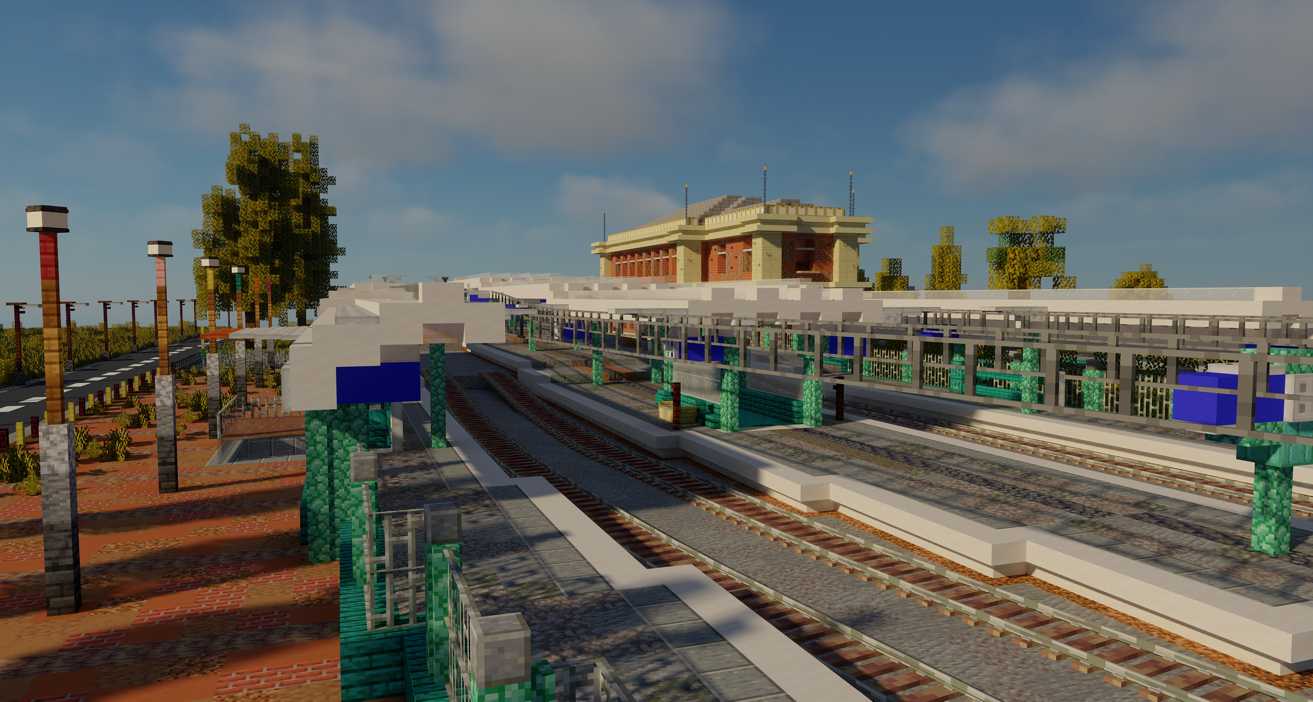 An image of Rabat Junction, looking down its platforms and the ECML with the station building visible in the distance.